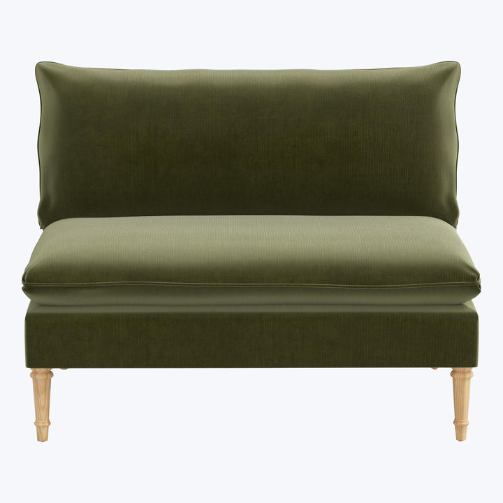 Laurel Settee Performance Velvet Moss