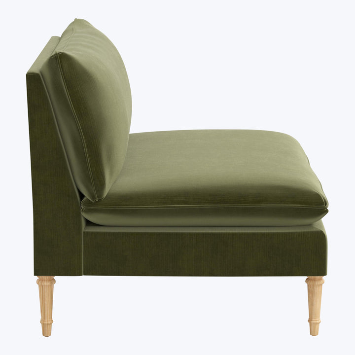 Laurel Settee Performance Velvet Moss