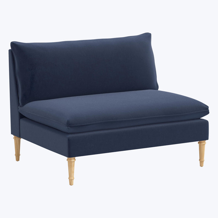 Laurel Settee Performance Velvet Ocean