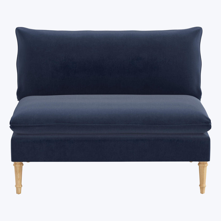Laurel Settee Performance Velvet Ocean