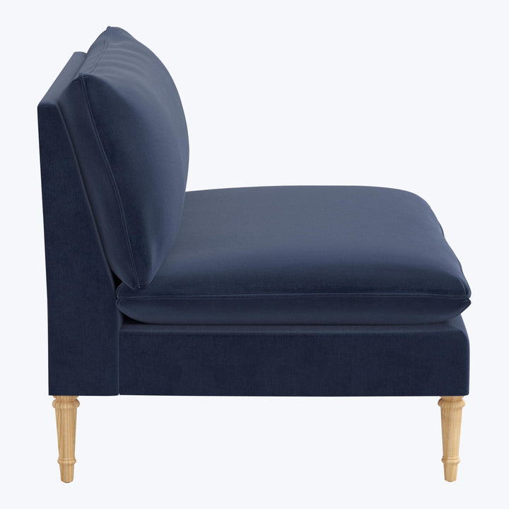 Laurel Settee Performance Velvet Ocean