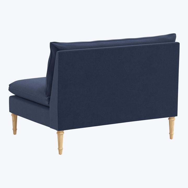 Laurel Settee Performance Velvet Ocean