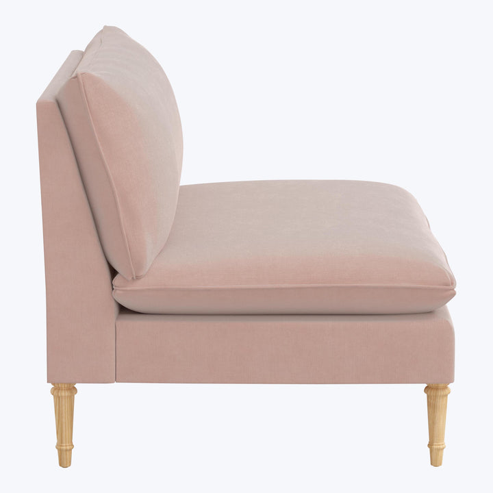 Laurel Settee Performance Velvet Pink Champagne