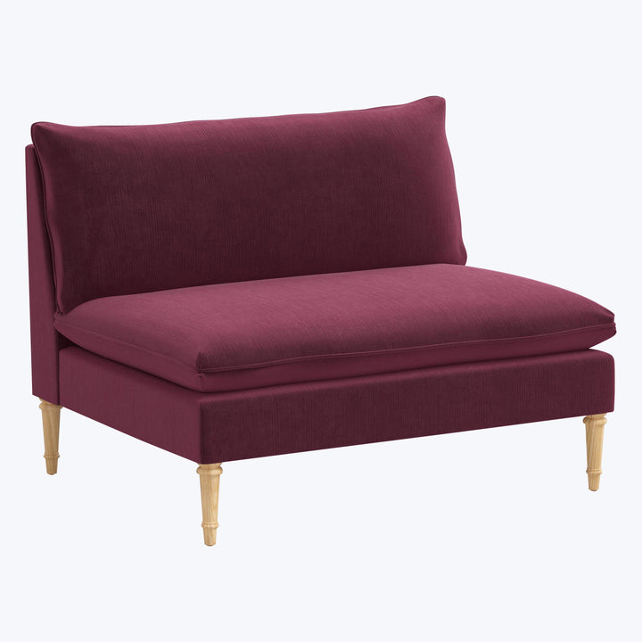 Laurel Settee Performance Velvet Raisin