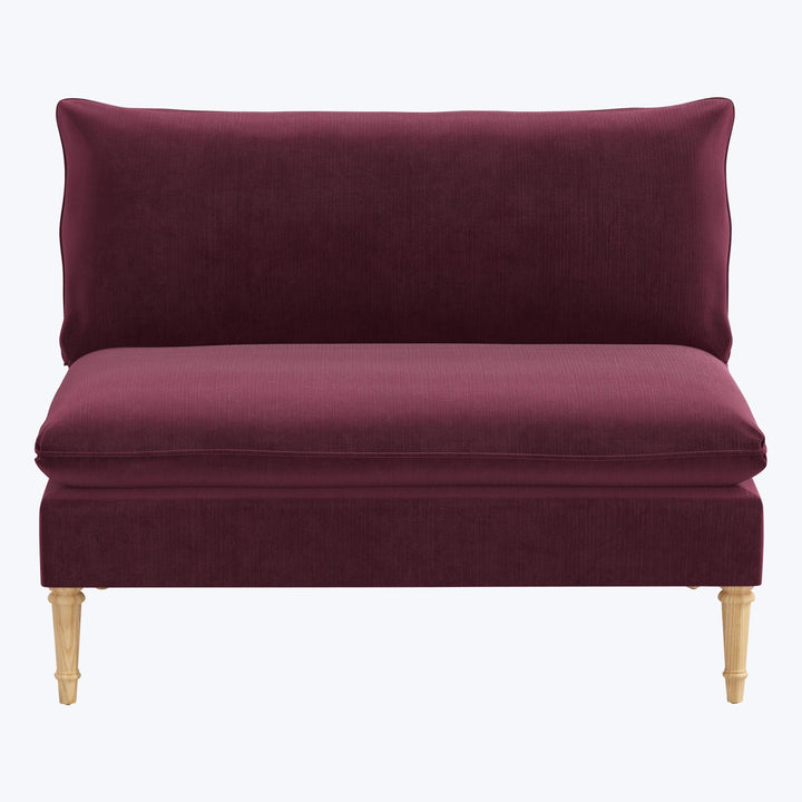 Laurel Settee Performance Velvet Raisin