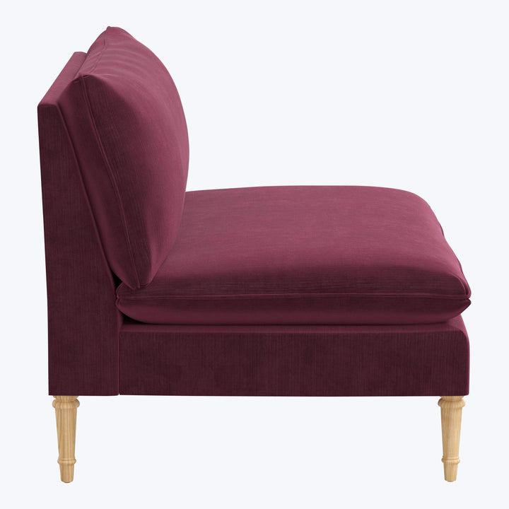 Laurel Settee Performance Velvet Raisin
