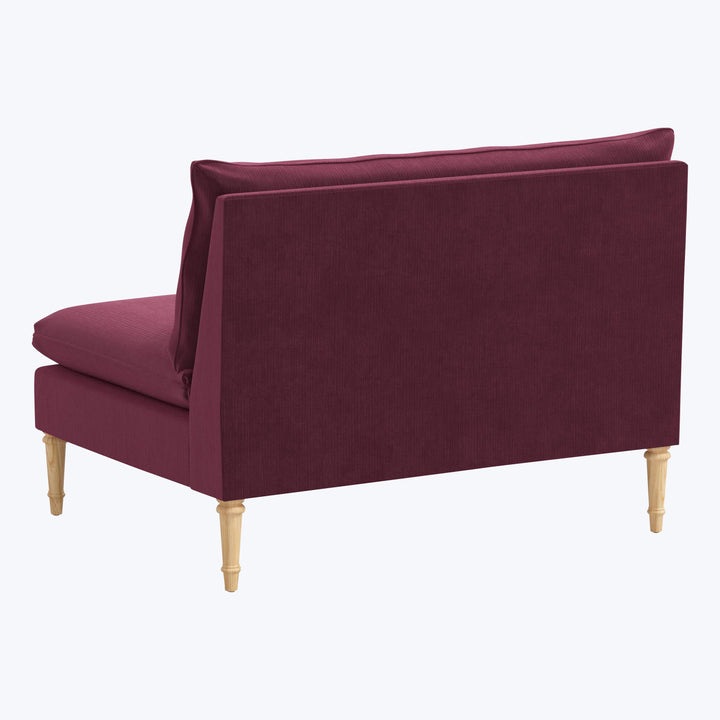 Laurel Settee Performance Velvet Raisin