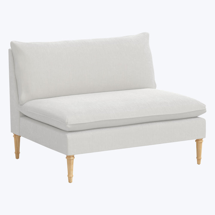 Laurel Settee Performance Velvet Snow
