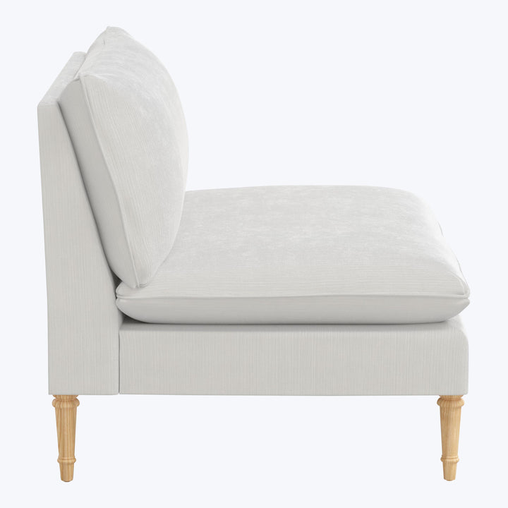Laurel Settee Performance Velvet Snow