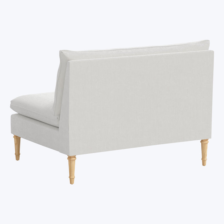 Laurel Settee Performance Velvet Snow