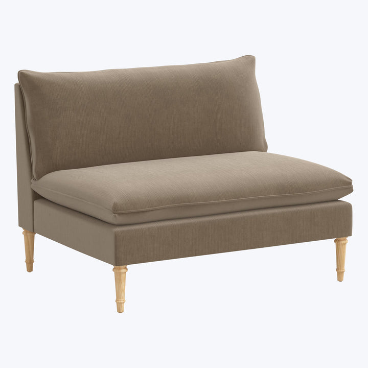 Laurel Settee Performance Velvet Walnut