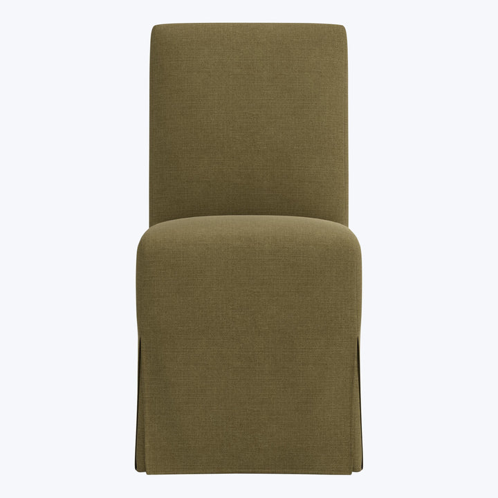 Rye Slipcover Dining Chair Linen Olive
