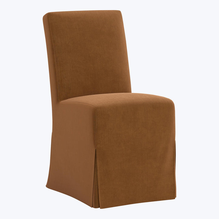 Rye Slipcover Dining Chair Performance Velvet Copper