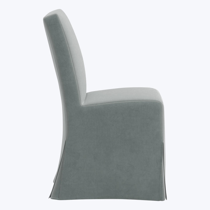 Rye Slipcover Dining Chair Performance Velvet Lichen