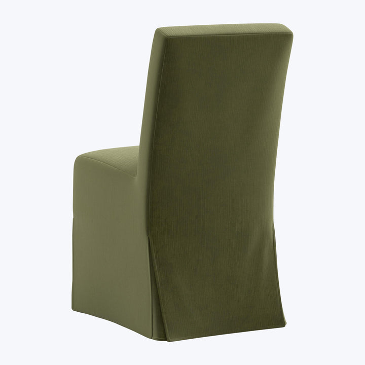 Rye Slipcover Dining Chair Performance Velvet Moss