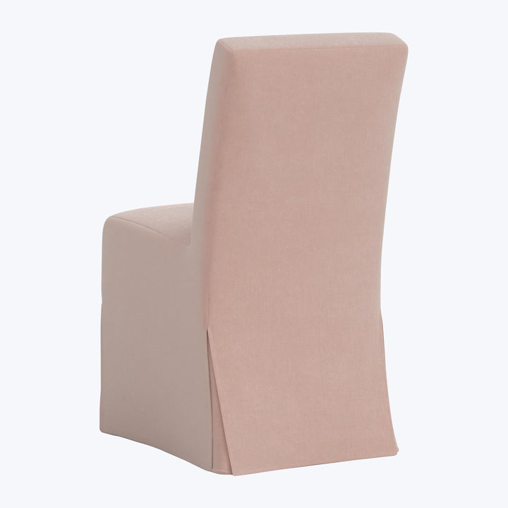 Rye Slipcover Dining Chair Performance Velvet Pink Champagne