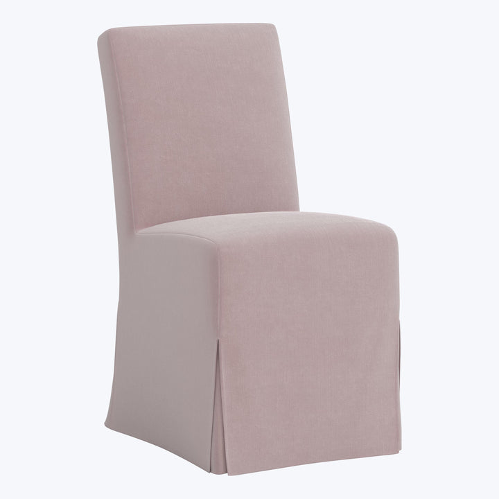 Rye Slipcover Dining Chair Performance Velvet Plum Frost