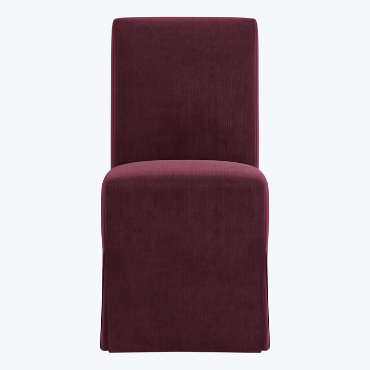 Rye Slipcover Dining Chair Performance Velvet Raisin