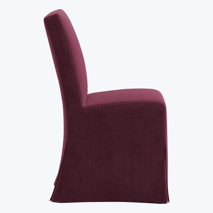 Rye Slipcover Dining Chair Performance Velvet Raisin