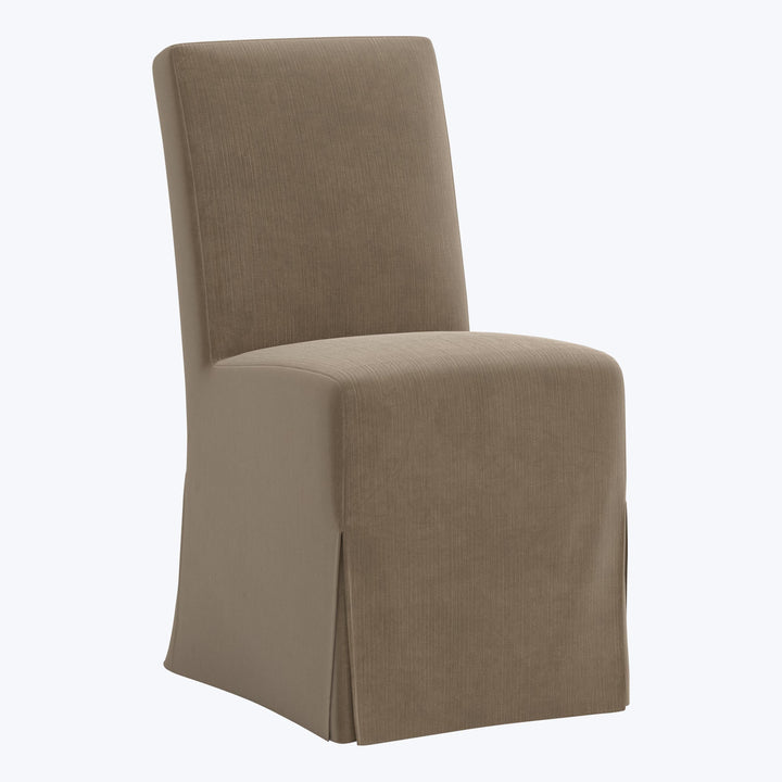 Rye Slipcover Dining Chair Performance Velvet Walnut