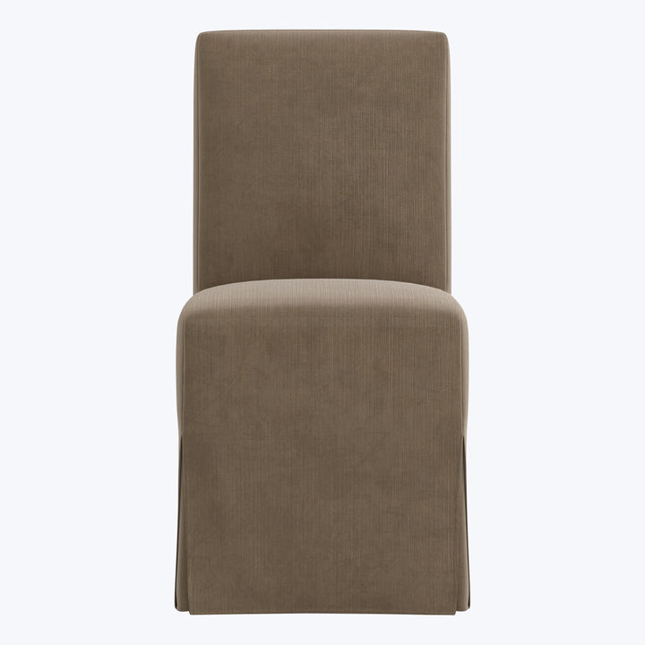 Rye Slipcover Dining Chair Performance Velvet Walnut