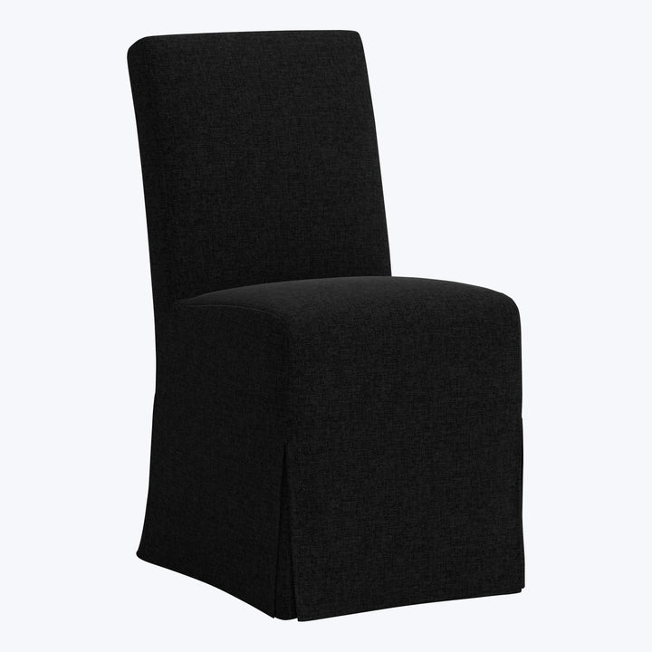 Rye Slipcover Dining Chair Zuma Linen Black