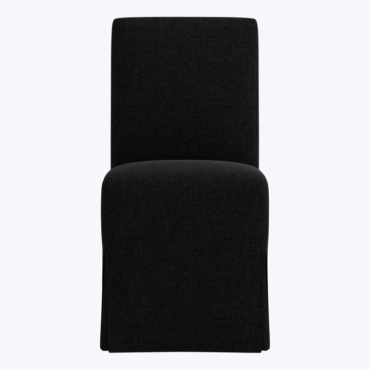 Rye Slipcover Dining Chair Zuma Linen Black
