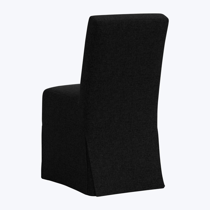 Rye Slipcover Dining Chair Zuma Linen Black