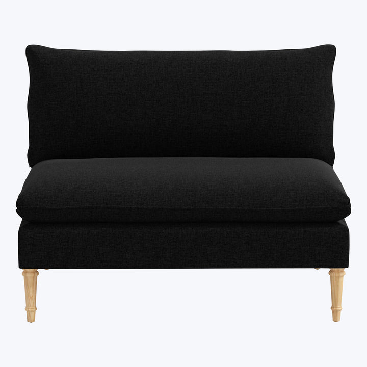 Laurel Settee Zuma Linen Black