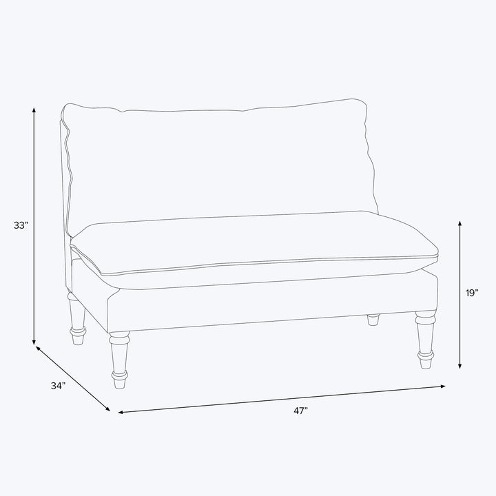 Laurel Settee Zuma Linen White