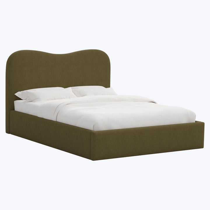 Hayes Platform Bed Twin / Linen Olive
