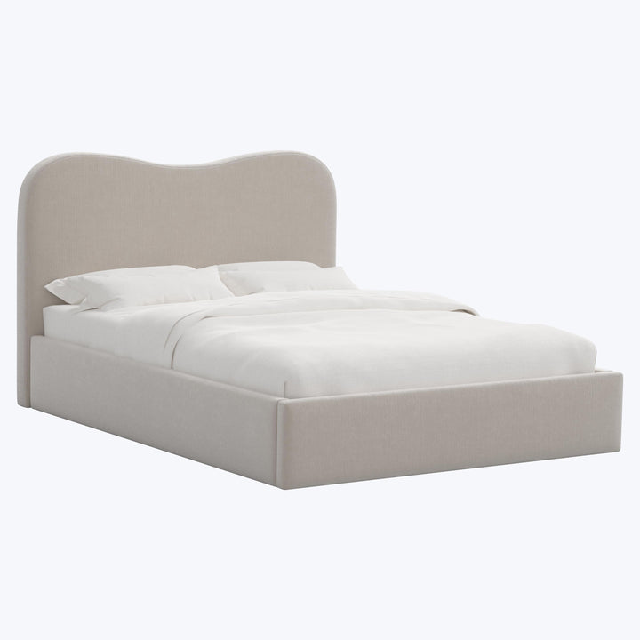 Hayes Platform Bed Twin / Performance Velvet Mineral