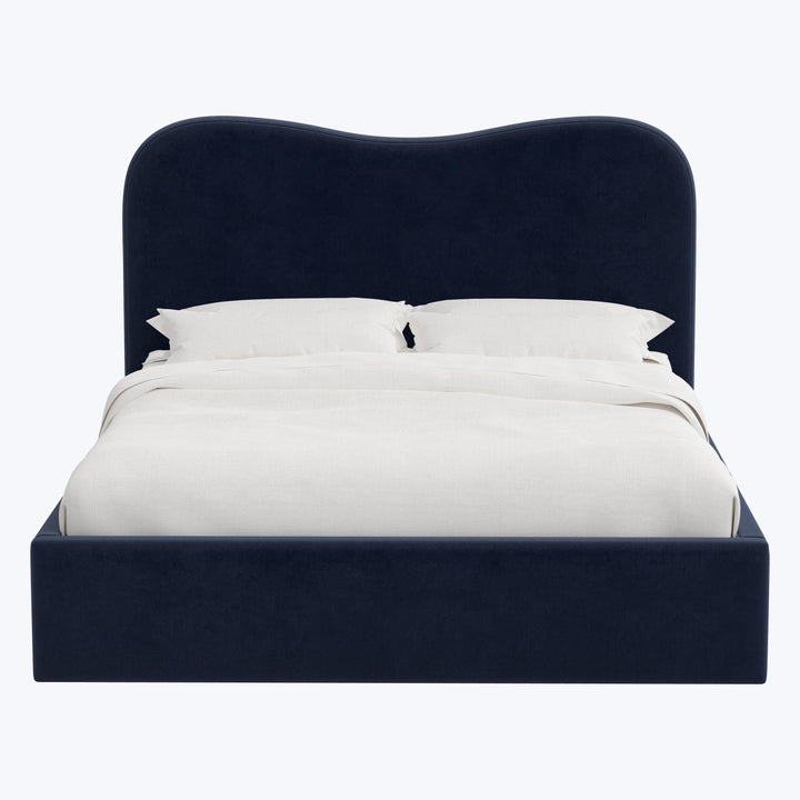 Hayes Platform Bed King / Performance Velvet Ocean