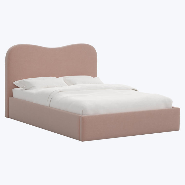 Hayes Platform Bed Twin / Performance Velvet Pink Champagne