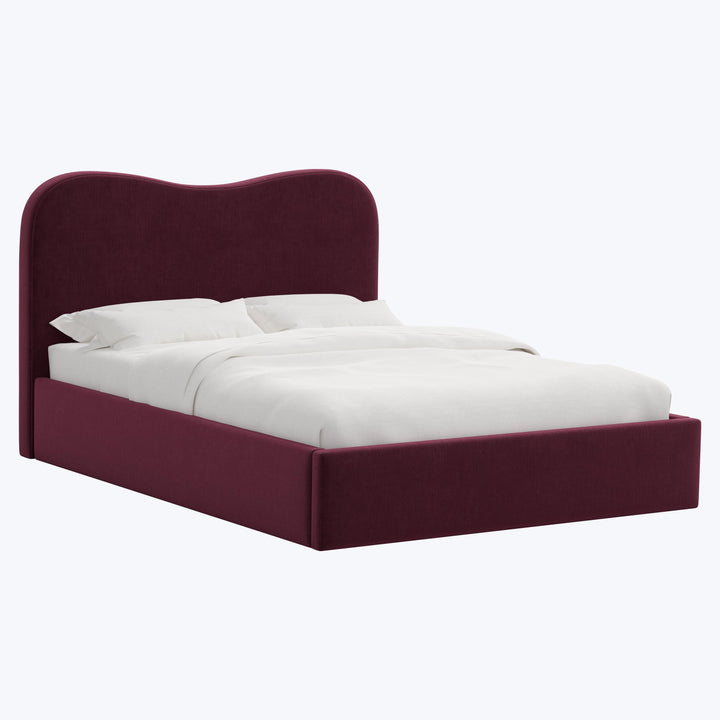 Hayes Platform Bed Twin / Performance Velvet Raisin