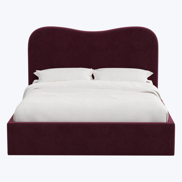 Hayes Platform Bed King / Performance Velvet Raisin