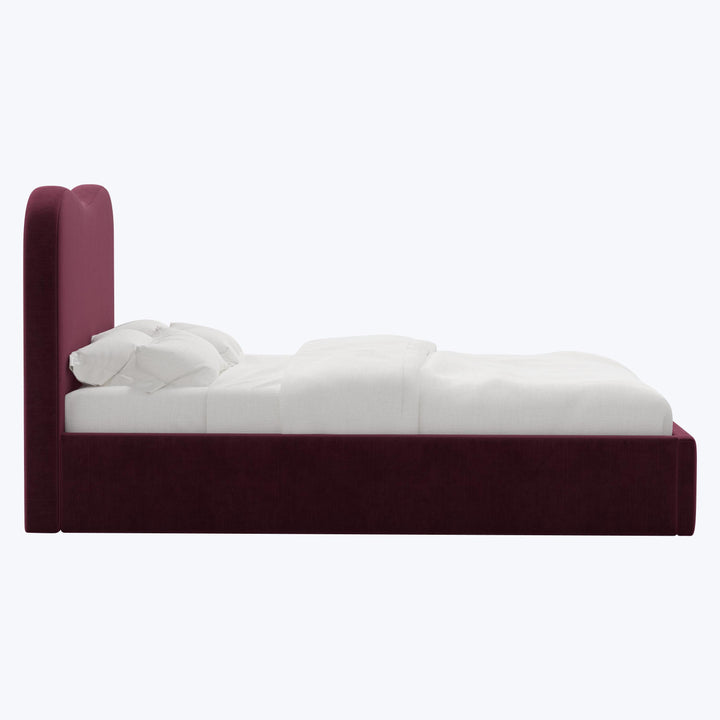 Hayes Platform Bed King / Performance Velvet Raisin