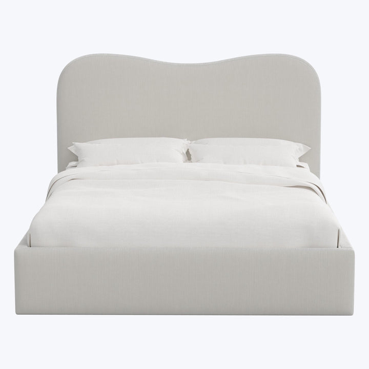 Hayes Platform Bed King / Performance Velvet Snow