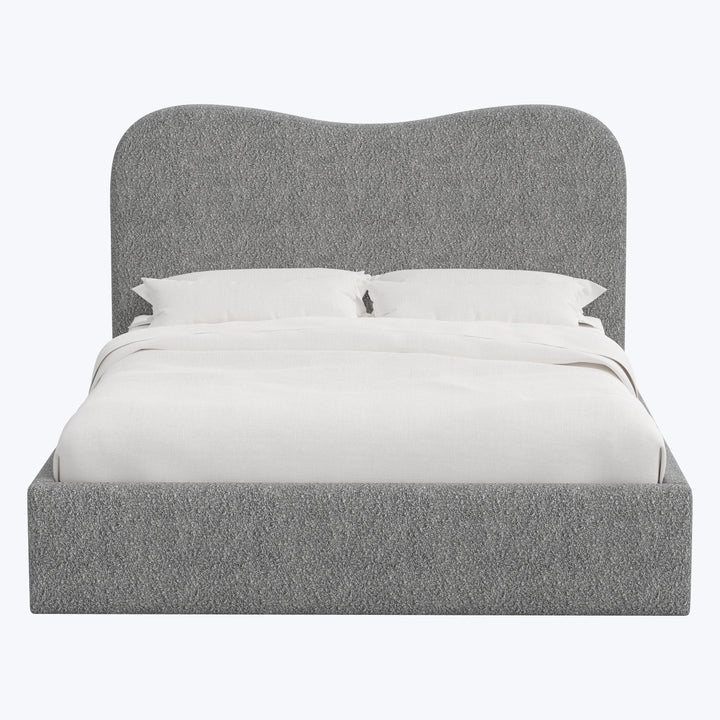 Hayes Platform Bed King / Boucle Grey