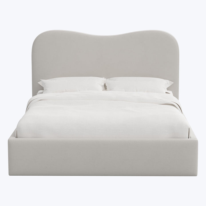 Hayes Platform Bed King / Velvet Light Grey