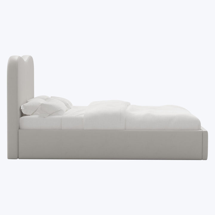 Hayes Platform Bed King / Velvet Light Grey