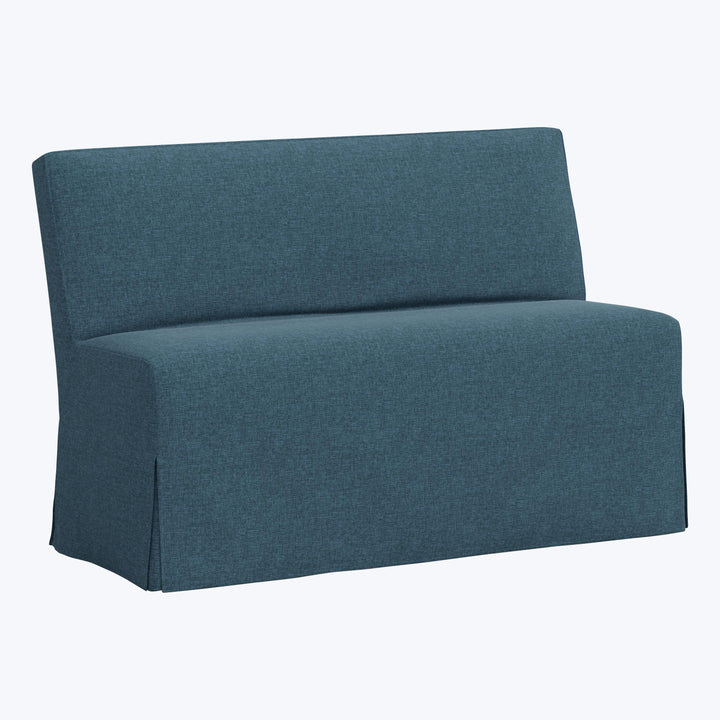 Rye Slipcover Dining Banquette Zuma Linen Navy