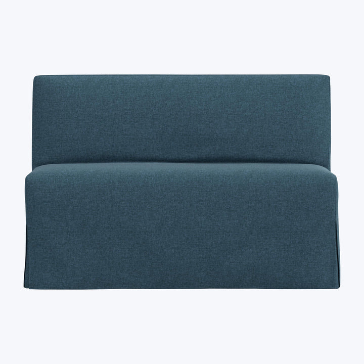 Rye Slipcover Dining Banquette Zuma Linen Navy