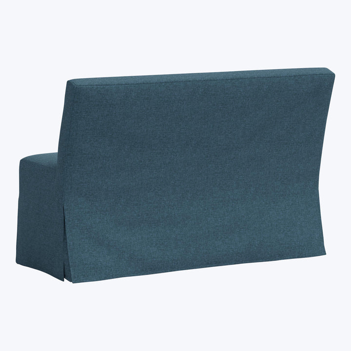Rye Slipcover Dining Banquette Zuma Linen Navy