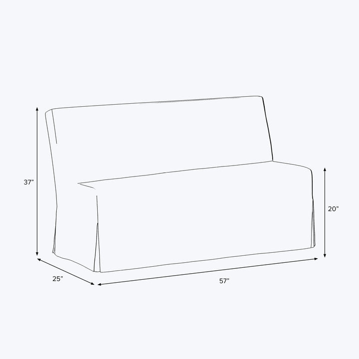 Rye Slipcover Dining Banquette Zuma Linen White