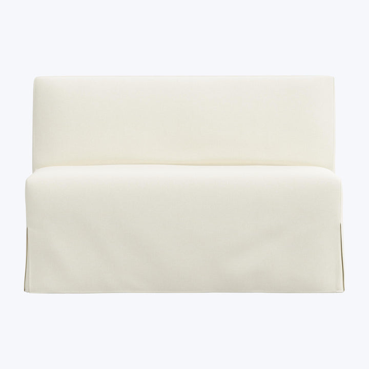 Rye Slipcover Dining Banquette Zuma Linen White