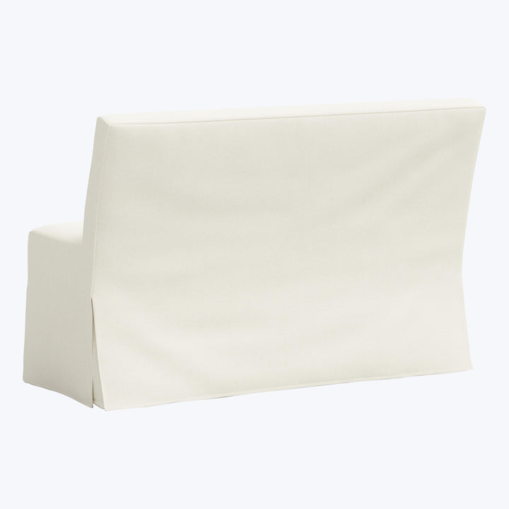 Rye Slipcover Dining Banquette Zuma Linen White