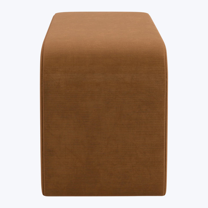 Nora Upholstered Bench Performance Velvet Copper