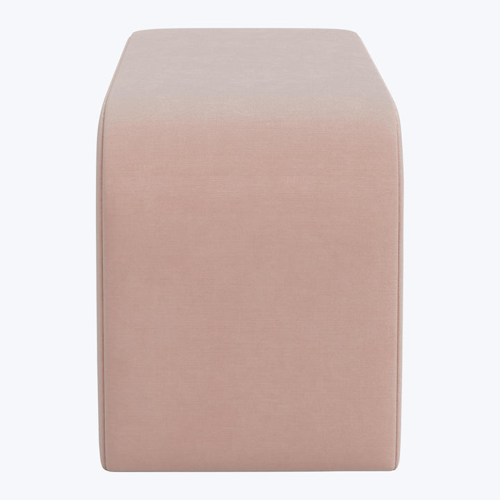 Nora Upholstered Bench Performance Velvet Pink Champagne