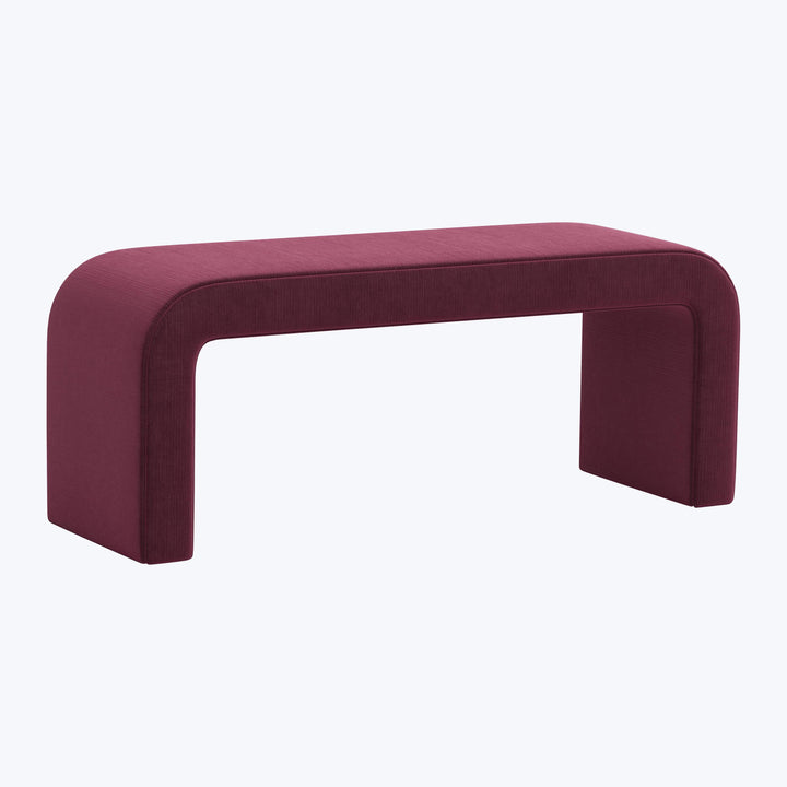 Nora Upholstered Bench Performance Velvet Raisin